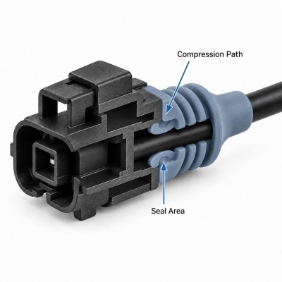 Custom LSR Overmolded Automotive Single Wire Seal | Silicone Connector Wire Seal