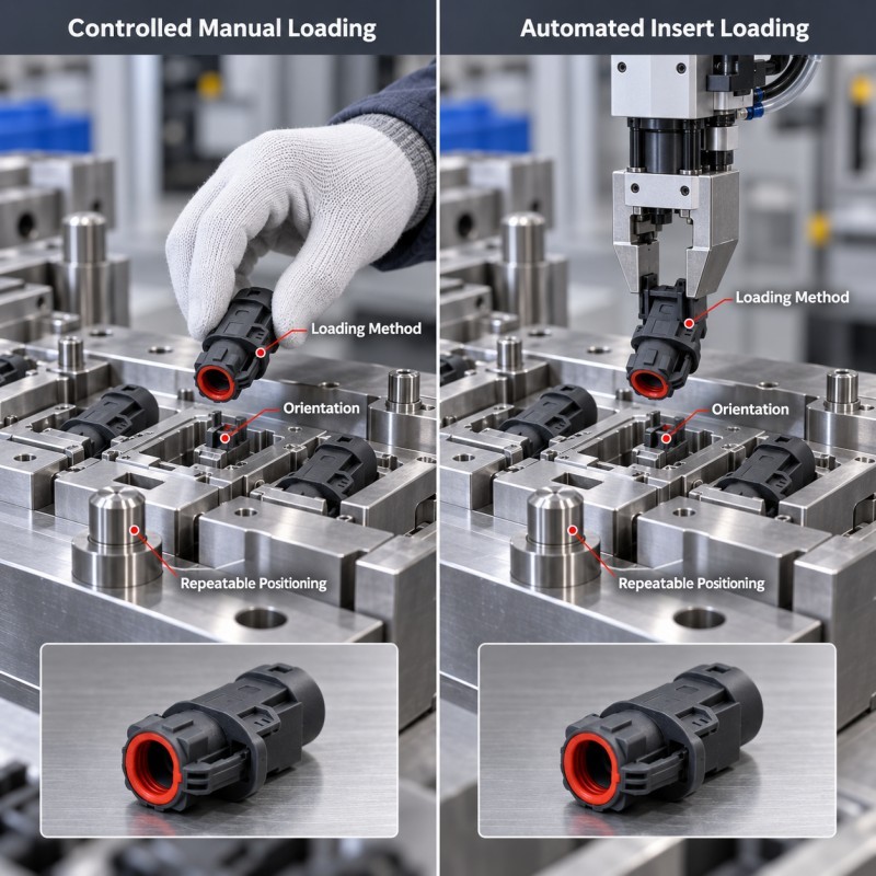Manual versus automated insert loading for LSR overmolding