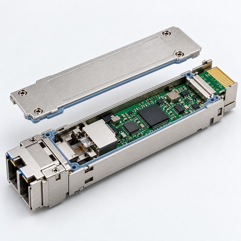 Silicone seal around optical module housing and interface