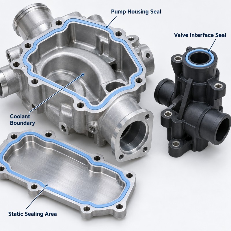 How Should Silicone Seals Be Designed for Liquid Cooling Pump Housings and Valve Interfaces?