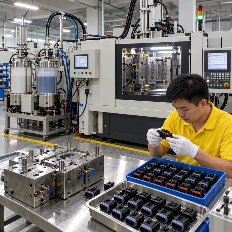 Liquid silicone rubber injection molding process