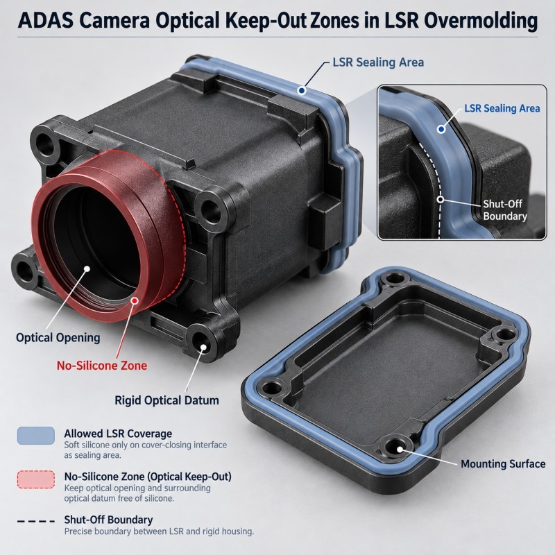 ADAS camera LSR seal compression and rigid optical datum load path comparison