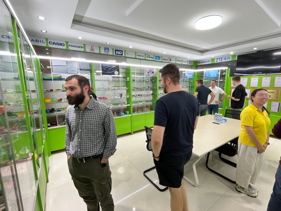 International customers view silicone product samples in the SiliconePlus showroom