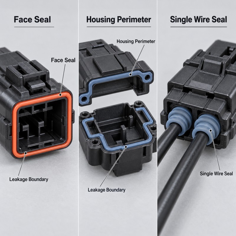 Where Should Automotive Connectors Be Sealed? Face, Housing Perimeter and Wire Entry