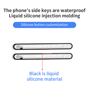 Custom Silicone Overmolded Phone Power Button - Waterproof Sealing, IP68 Protection Rating Supported