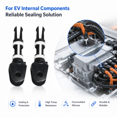 Custom LSR Overmolding Silicone Plastic Parts IP68 Seal for EV Internal Components OEM