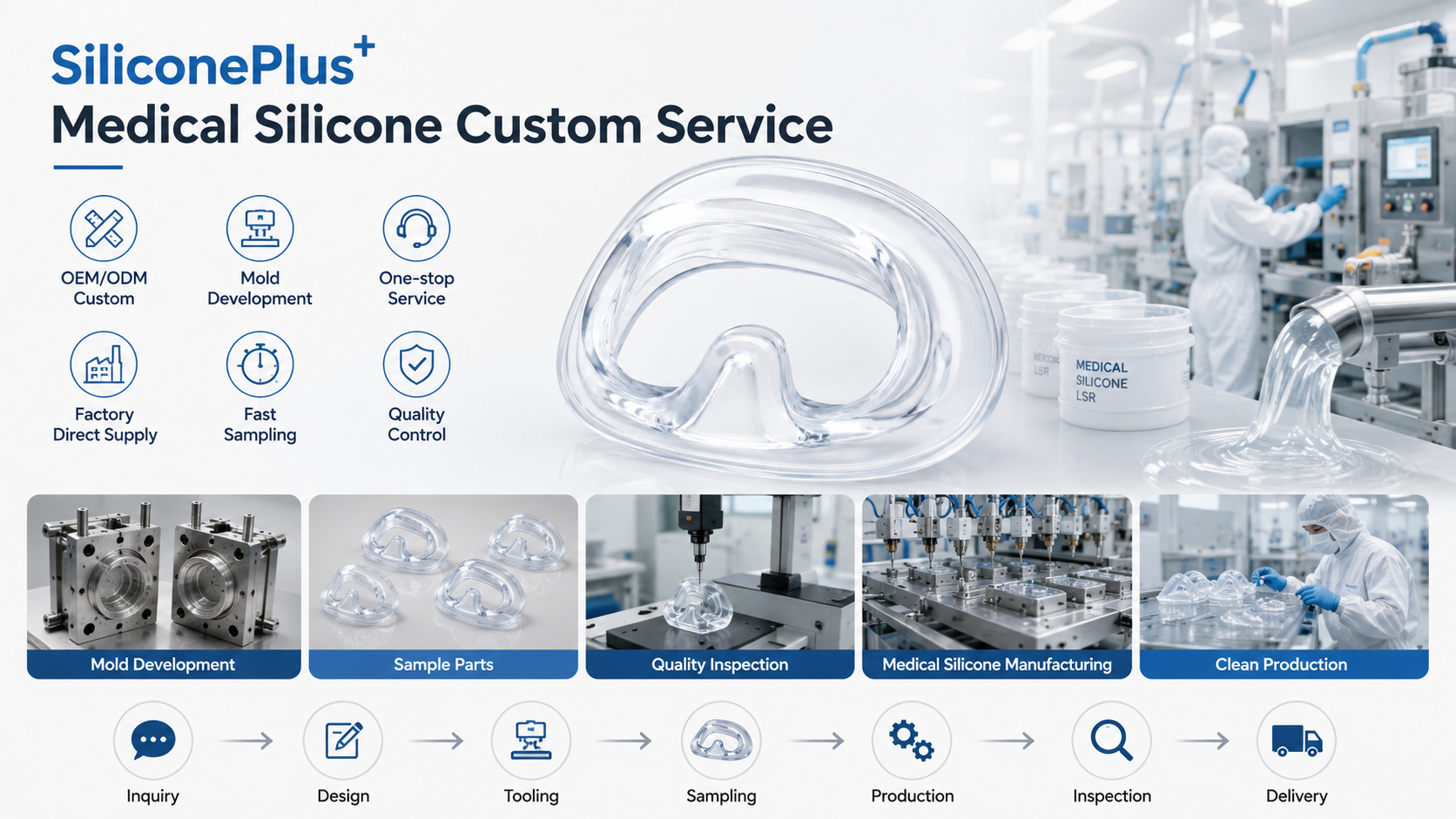 SiliconePlus medical silicone manufacturing partner for OEM ODM projects
