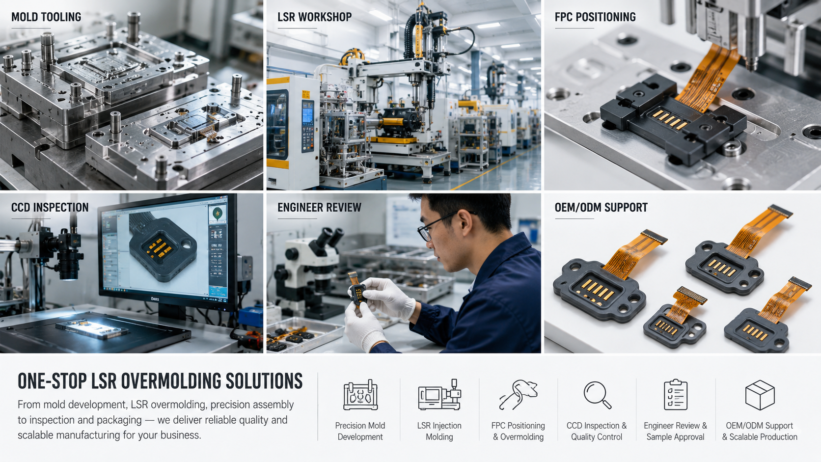 FPC silicone overmolding factory with quality control and inspection