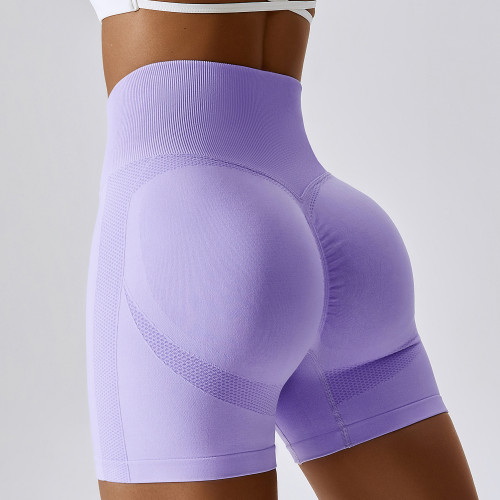 Seamless elastic force yoga shorts  fitness pants for women exercise fitness