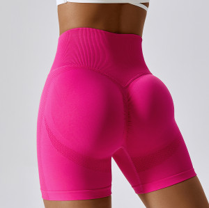 Custom high waist biker shorts |Seamless elastic force yoga shorts  fitness pants for women fitness