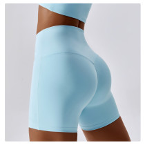 Quick-drying double-sided fabric tight butt lift running yoga shorts