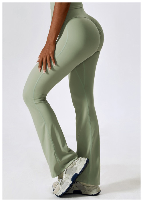 Custom flare pants | High waist ribbed women flare pants for women