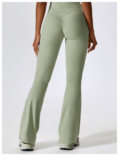 Custom flare pants | High waist ribbed women flare pants for women