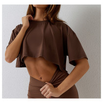 Custom cropped top | cotton with sorona cooling drop shoulder women sports tops