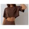 Custom cropped top | cotton with sorona cooling drop shoulder women sports tops
