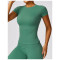Custom Athletic Workout Tops| nylon and spandex fitness yoga compression short sleeves top