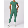 Custom Athletic Workout Tops| nylon and spandex fitness yoga compression short sleeves top