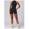Custom yoga jumpsuits| sleeveless one piece jumpsuit shorts with zippers