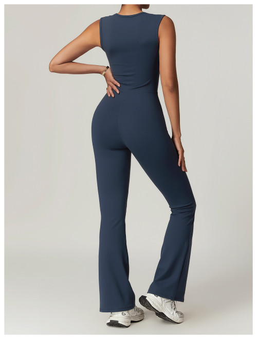 Custom one piece bodysuits| women sleeveless long leggings yoga bodysuits