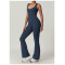 Custom one piece bodysuits| women sleeveless long leggings yoga bodysuits