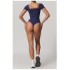 Custom short sleeves jumpsuits| Tight-waisted quick-drying breathable sports fitness yoga jumpsuit