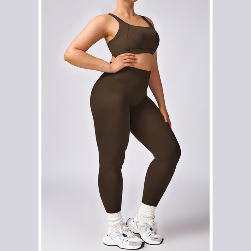 Custom 2 pieces Yoga set | Plus size nylon spandex sports bra and lggings set