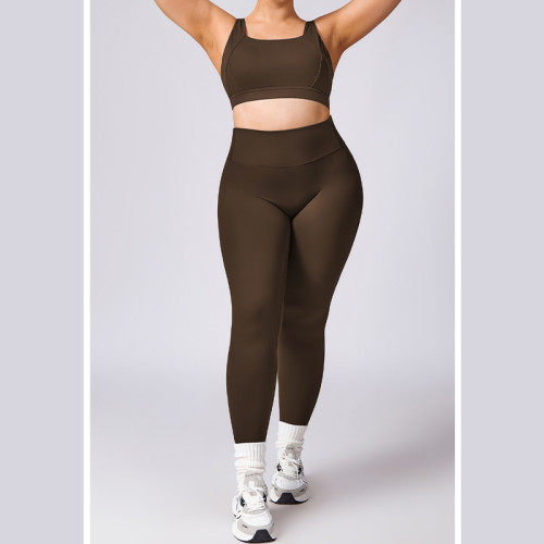 Custom 2 pieces Yoga set | Plus size nylon spandex sports bra and lggings set