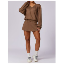 Custom V-neck Hoodies | Soft long sleeves Athleisure tops for women