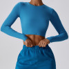 Custom long-sleeve crop top |Customize Cotton Long Sleeve Tops For Women O-Neck Custom Long Sleeve