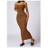Custom Long dress | Open back Ribbed Cotton Yoga Gym Dress
