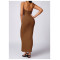Custom Long dress | Open back Ribbed Cotton Yoga Gym Dress