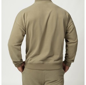 Custom Men Hooded Sweatshirts | 280GSM Gym Fitness Cotton Polyester 1/4 Zipper Hooded