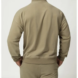 Custom Men Hooded Sweatshirts | 280GSM Gym Fitness Cotton Polyester 1/4 Zipper Hooded