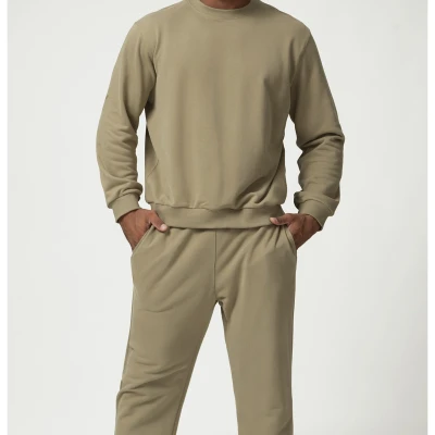 Custom Tracksuit Men Cotton | 320GSM Sports And Casual Round Neck Sweater Hoodies Joggers
