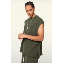 Custom Tank Top Men| High Quality Cotton Customize Gym Tank Top Men Vest Crew Neck Shirt Running