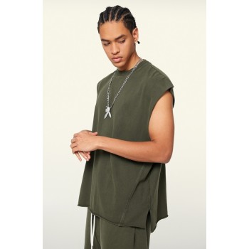 Custom Tank Top Men| High Quality Cotton Customize Gym Tank Top Men Vest Crew Neck Shirt Running