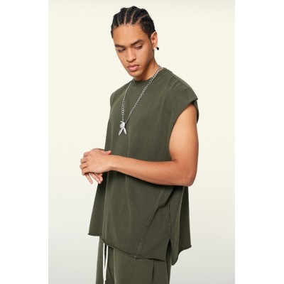 Custom Tank Top Men| High Quality Cotton Customize Gym Tank Top Men Vest Crew Neck Shirt Running