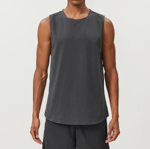 Custom Blank Crop Top|Wholesale Custom Logo Sleeveless Men's Running  Fitness Wear O Neck Oversized