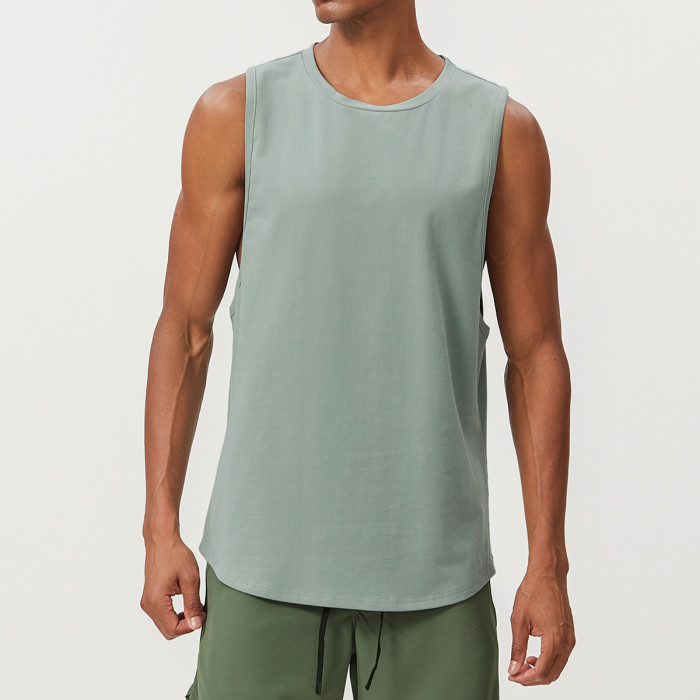 Custom Blank Crop Top|Wholesale Custom Logo Sleeveless Men's Running  Fitness Wear O Neck Oversized