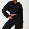 Custom Crop Top Hoodies Women | Cropped Hoodies Women Sweatshirt Jacket With Zipper Crop Hoodies