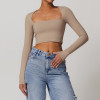 Custom Long Sleeve T Shirt | Factory Wholesale Tight Waist Slimming Sports Long Sleeve Yoga Women's