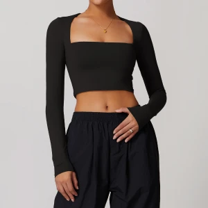 Custom Long Sleeve T Shirt | Factory Wholesale Tight Waist Slimming Sports Long Sleeve Yoga Women's