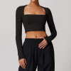 Custom Long Sleeve T Shirt | Factory Wholesale Tight Waist Slimming Sports Long Sleeve Yoga Women's