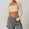Custom Long Sleeve T Shirt | Factory Wholesale Tight Waist Slimming Sports Long Sleeve Yoga Women's