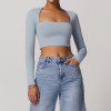 Custom Long Sleeve T Shirt | Factory Wholesale Tight Waist Slimming Sports Long Sleeve Yoga Women's