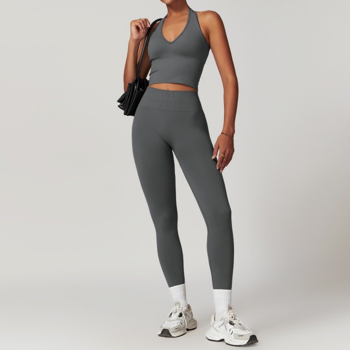Custom Yoga Fitness Set | Custom Weight Printed Clothing Blank Yoga Leggings Women Yoga Set