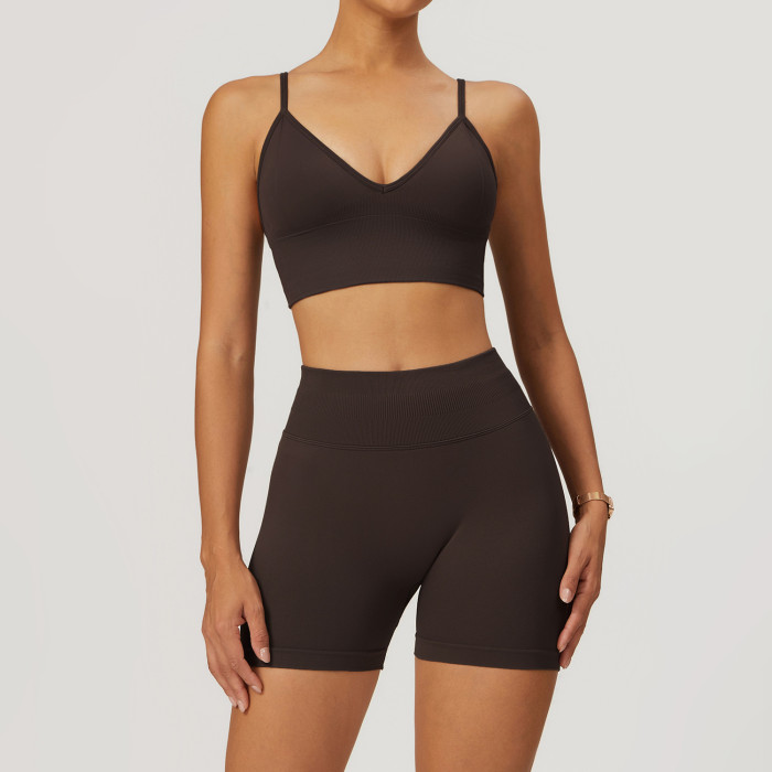 Custom yoga sport shorts  | Active Quick-Drying Seamless Backless Workout Short Legging Yoga Suit