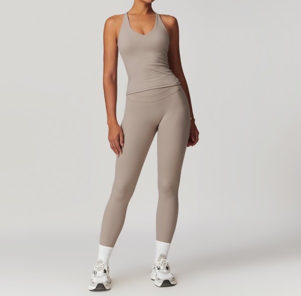 Custom Wholesale Yoga Sets|New Style Yoga Sets Tank Top Women Yoga Leggings For High Waist Leggings