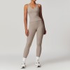 Custom Wholesale Yoga Sets|New Style Yoga Sets Tank Top Women Yoga Leggings For High Waist Leggings