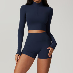 Custom Long Sleeve T Shirt | Plain Custom Printing Seamless Shorts Yoga Sexy T Shirts Long Sleeve